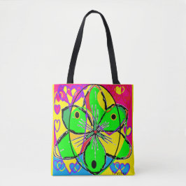 Große Blume signierte originales Kunstdesign sehr  Tasche