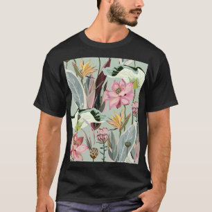 Große Blume Vintage Blumendarstellung T-Shirt