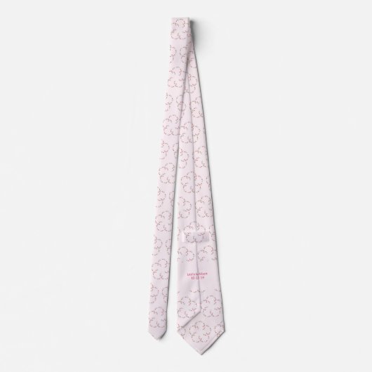 Große Blume von kleinen rosa Tulpen Krawatte (Rückseite)