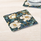 Große Blume William Morris Inspiriert Rechteckiger Pappuntersetzer (angewinkelt)