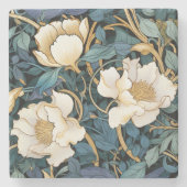 Große Blume William Morris Inspiriert Steinuntersetzer (Vorderseite)