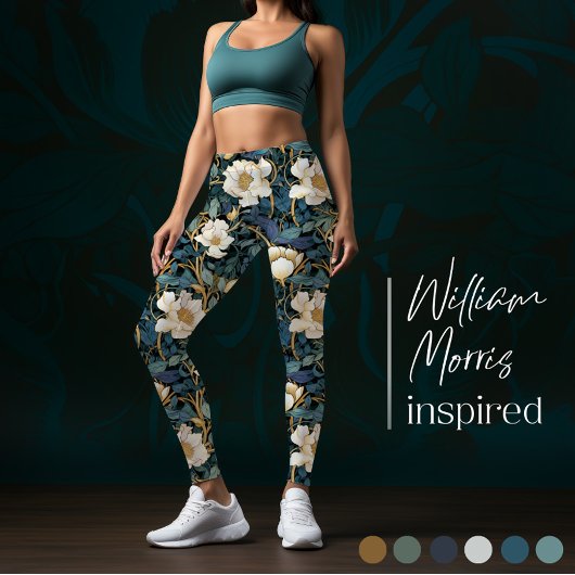 Große Blume William Morris Inspirierte Leggings