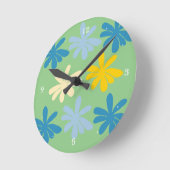 Große Blumen Runde Wanduhr (Winkel)