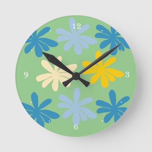 Große Blumen Runde Wanduhr (Vorderseite)