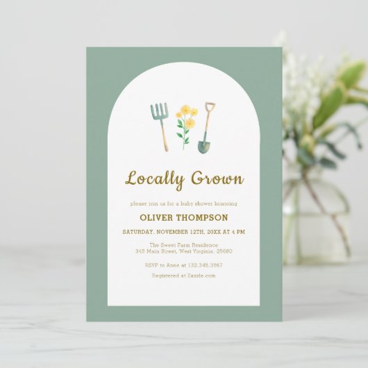 Grosse Blumengartendusche Einladung (Stehend Vorderseite)