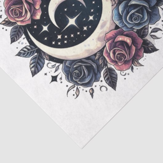 Große Blumengoten Crescent Moden & Rose Decoupage Seidenpapier (Ausschnitt)