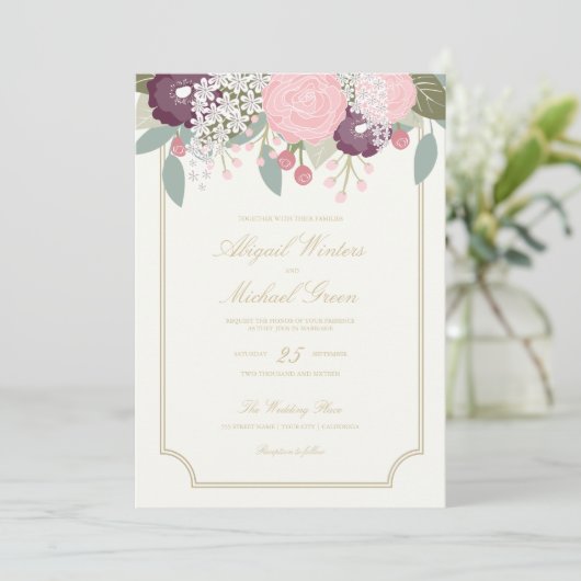 Große Blumenzwiebeleinladung Einladung (Stehend Vorderseite)