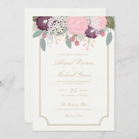 Große Blumenzwiebeleinladung Einladung (Vorne/Hinten)