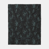 Große Blüte Blumenmuster Grauer personalisierter N Fleecedecke (Vorderseite)