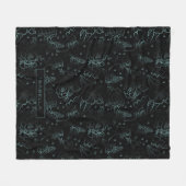 Große Blüte Blumenmuster Grauer personalisierter N Fleecedecke (Vorderseite (Horizontal))