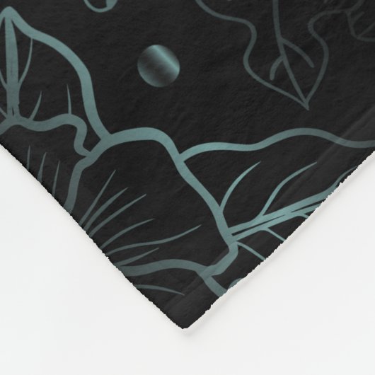 Große Blüte Blumenmuster Grauer personalisierter N Fleecedecke (Ecke)