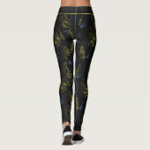 Große Blüte Blumenmuster personalisierter Name Leggings (Rückseite)