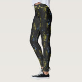 Große Blüte Blumenmuster personalisierter Name Leggings (Links)