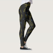 Große Blüte Blumenmuster personalisierter Name Leggings (Rechts)