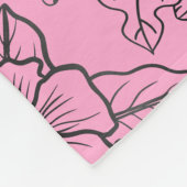 Große Blüte Blumenmuster rosa personalisierter Nam Fleecedecke (Ecke)