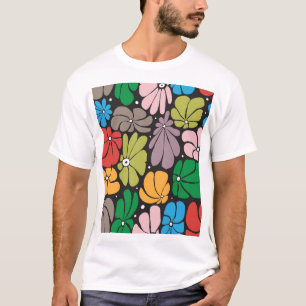 Große Blüten Retroflorieren Nahtlos T-Shirt