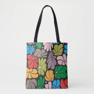 Große Blüten Retroflorieren Nahtlos Tasche