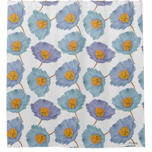 Große Blütenpastellblüten mit Blumenmuster Duschvorhang (Vorderseite)