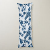 Große Boho Blume Classic Blue Seitenschläferkissen (Rückseite (Vertikal))