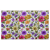 Große Boho Blume Lila rosa Gelb so Hübsch Stoff (Fat Quarter (45,7 x 55,9 cm))