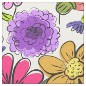 Große Boho Blume Lila rosa Gelb so Hübsch Stoff (Nahaufnahme)