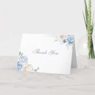 Große Botanische Hochzeit mit Blumen und Weiß Dankeskarte