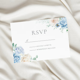 Große Botanische Hochzeit mit Blumen und Weiß RSVP Karte