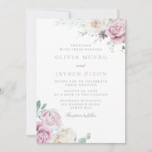 Große Botanische Hochzeit mit Blütenblüte Einladung (Vorderseite)