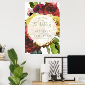 Große botanische Rose Begrüßungszeichen Poster (Heimbüro)