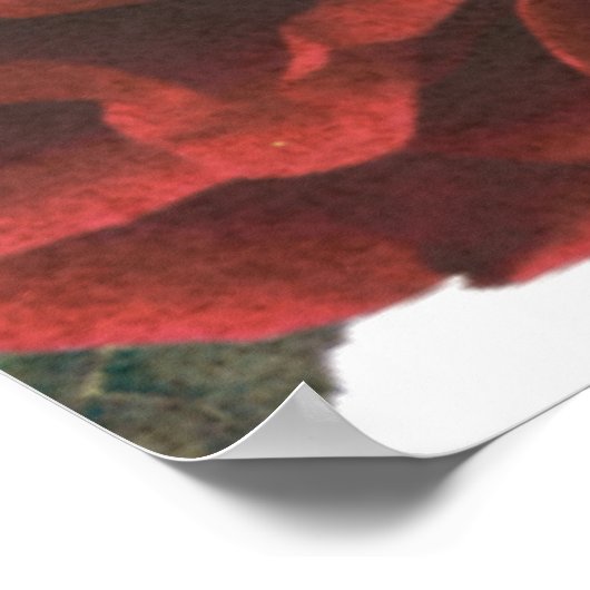 Große botanische Rose Begrüßungszeichen Poster (Ecke)