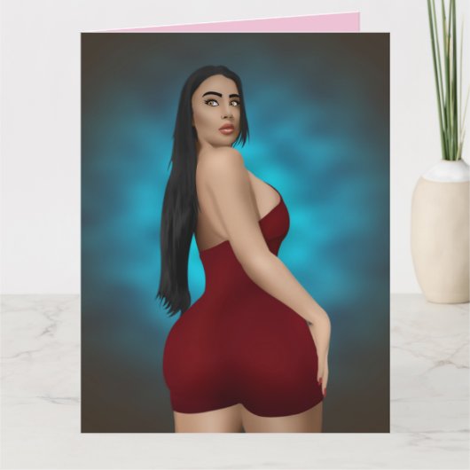 GROSSE BOTTOM SCHÖNHEIT GLÜCKLICHES VALENTINENTAG  DANKESKARTE (Vorderseite)