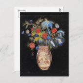 Große Bouquet auf schwarzem Hintergrund, Redon, Postkarte (Vorne/Hinten)