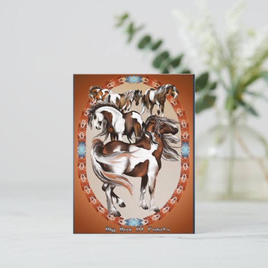 Große Box mit Farben Postkarte (Stehend Vorderseite)