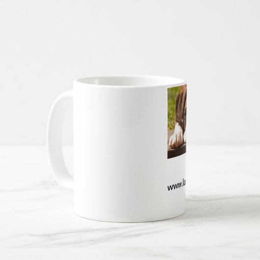 Große Boxer-Welpen-Tasse Kaffeetasse (Vorderseite Links)