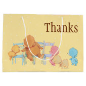 Große Braunbär-u. des Freund-Anteil-vier Stühle Geschenktüte (Rückseite)