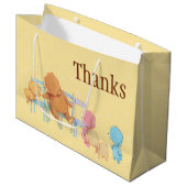 Große Braunbär-u. des Freund-Anteil-vier Stühle Geschenktüte (Vorderseite Schrägansicht)