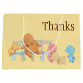 Große Braunbär-u. des Freund-Anteil-vier Stühle Große Geschenktüte (Vorderseite)