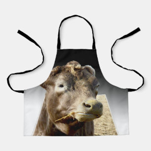 Große braune Kuh Gesicht, Kinder Full Print Schürz Schürze