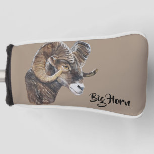 Große braune realistische Big Horn Sheep Original Golf Headcover