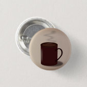 Große braune Tasse heiße Schokolade, modern Button (Vorne & Hinten)
