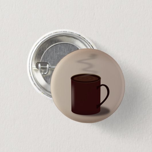 Große braune Tasse heiße Schokolade, modern Button (Vorne & Hinten)