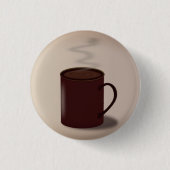 Große braune Tasse heiße Schokolade, modern Button (Vorderseite)