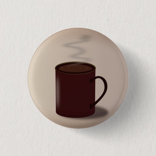 Große braune Tasse heiße Schokolade, modern Button (Vorderseite)
