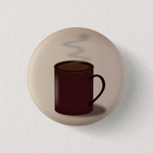 Große braune Tasse heiße Schokolade, modern Button