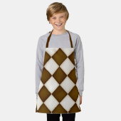 Große braune und antike weiße Diamanten Kleine Schürze (Getragen)