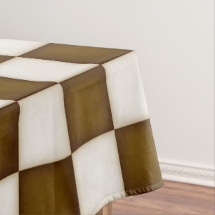 Große braune und antike weiße Schachbrett 52"x70" Tischdecke