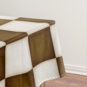 Große braune und antike weiße Schachbretter 60"x10 Tischdecke
