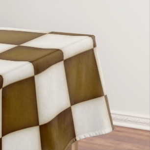 Große braune und antike weiße Schachbretter 60"x84 Tischdecke