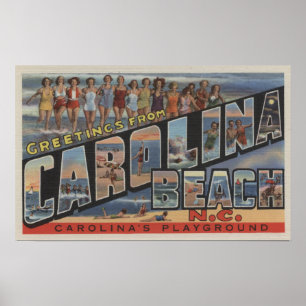 Große Briefszenen - Carolina Beach, NC Poster