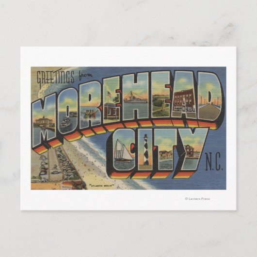 Große Briefszenen - Morehead City, NC Postkarte (Vorderseite)